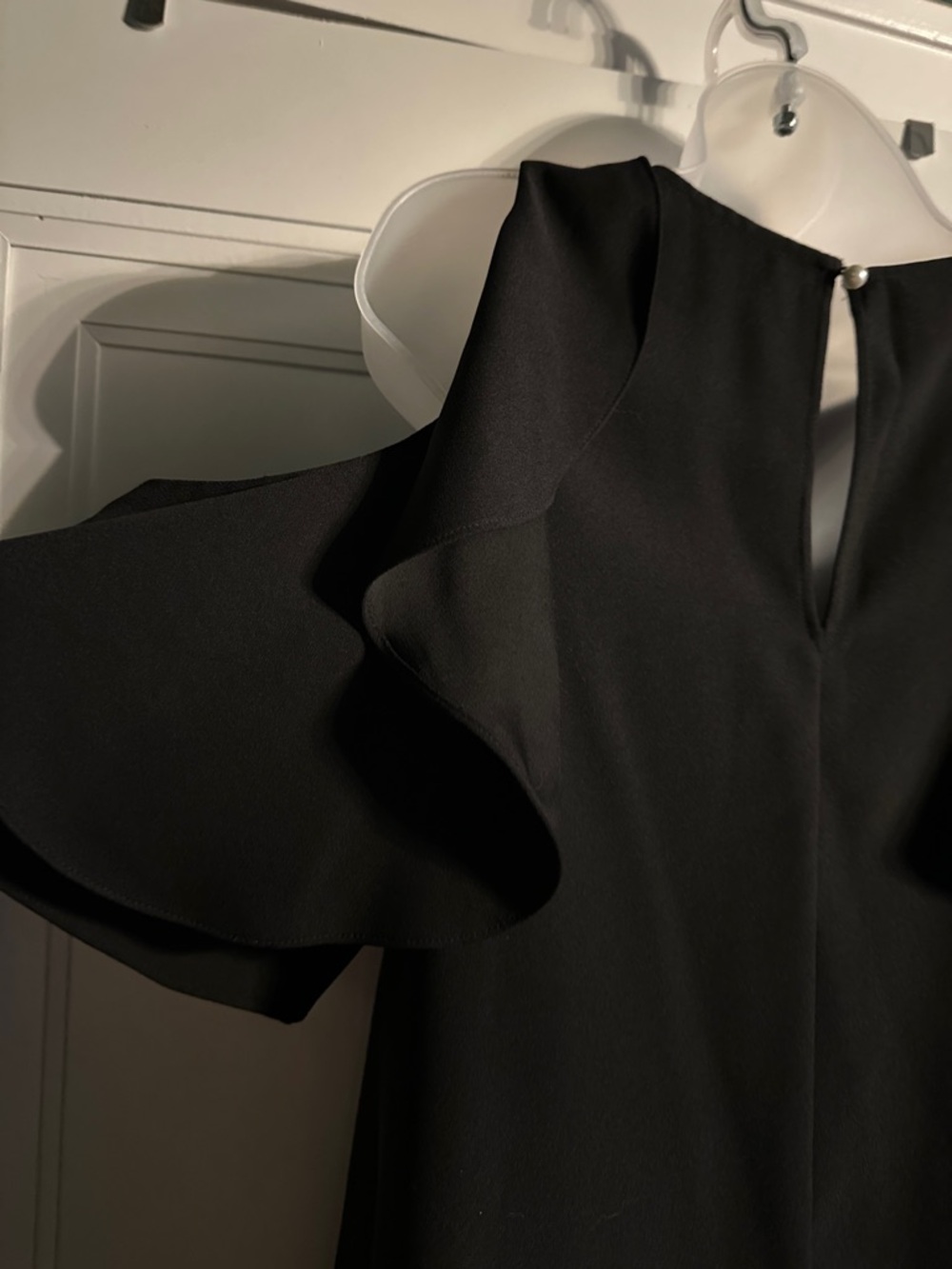 kate spade Black Cold-Shoulder Ruffle Dress - Picture 7 of 7